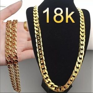 18k Gold plated Unisex 6mm fashion necklace